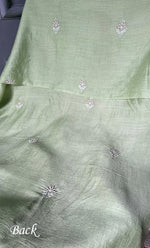 Load image into Gallery viewer, Women's Lakhnavi Handcrafted Munga Silk Chikankari Kurta And Dupatta Set- HONC0278122