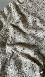 将图像加载到图库查看器中, Saima Women's Lakhnavi Handcrafted Pure Silk Georgette Chikankari  Kurti Fabric - HONC0229271