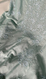 Load image into Gallery viewer, Women's Lakhnavi Handcrafted Muslin Unstitched Chikankari Full Suit - HONC0344386