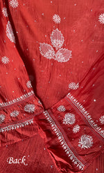 Load image into Gallery viewer, Women's Lakhnavi Handcrafted Mul Chanderi Semi - Stitched Kurta And Dupatta Set - HONC0282233