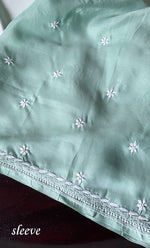 将图像加载到图库查看器中, Women's Lakhnavi Handcrafted Cotton Chikankari Unstitched Kurti Fabric - HONC0318769