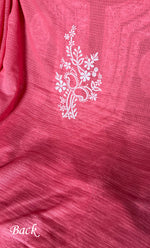 Load image into Gallery viewer, Alishba Women's Lucknowi Handcrafted Kota Cotton Chikankari Unstitched Kurta And Dupatta Set - HONC0312648