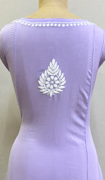 Load image into Gallery viewer, Women's Lucknowi Handcrafted Modal Cotton Chikankari Anarkali Dress - HONC0231001