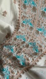 Load image into Gallery viewer, Gulbano Women's Lakhnavi Handcrafted Mul Chanderi Unstitched Kurta And Dupatta Set - HONC0241736