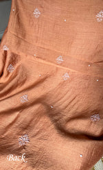 Load image into Gallery viewer, Women's Lakhnavi Handcrafted Munga Silk Unstitched Chikankari Kurta And Dupatta Set- HONC0272984