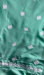 将图像加载到图库查看器中, Simran Women's Lakhnavi Handcrafted Modal Cotton Chikankari Unstitched Kurti Fabric - HONC02610066