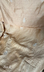 Load image into Gallery viewer, Women's Lakhnavi Handcrafted Munga Silk Unstitched Chikankari Kurta And Dupatta Set- HONC0283181