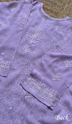 将图像加载到图库查看器中, Women's Lakhnavi Handcrafted Viscose Georgette Chikankari Kurti- HONC0276122