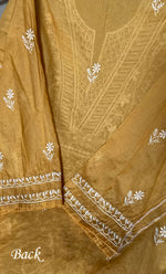 Load image into Gallery viewer, Women's Lakhnavi Handcrafted Mul Chanderi Semi - stitched Kurta And Dupatta Set- HONC0284742