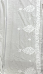 Load image into Gallery viewer, Women's Lucknowi Handcrafted Cotton Chikankari Dupatta - HONC0170573
