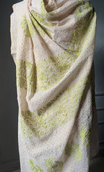 Load image into Gallery viewer, Women's Lakhnavi Handcrafted Tissue Chanderi Chikankari Saree - HONC0260907