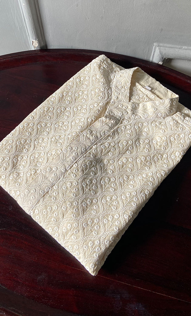 Men's Faux-Georgette Hakoba Kurta - HONC0312462