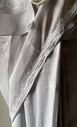 将图像加载到图库查看器中, Women's Lakhnavi Handcrafted Cotton Chikankari Saree - HONC0320891