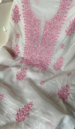 将图像加载到图库查看器中, Women's Lakhnavi Handcrafted Mul Chanderi Kurta And Dupatta Set - HONC0257361