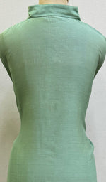 将图像加载到图库查看器中, Fiza Women's Lakhnavi Handcrafted Chanderi Silk Semi- Stiched Chikankari Top - HONC0227630