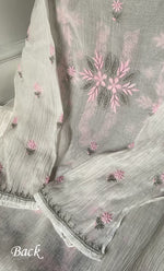 将图像加载到图库查看器中, Women's Lakhnavi Handcrafted Mul Chanderi Semi - stitched Kurta And Dupatta Set- HONC0314869