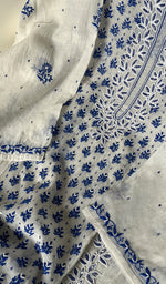 将图像加载到图库查看器中, Saziya Women's Lakhnavi Handcrafted Mul Chanderi Semi - Stitched Kurta And Dupatta Set - HONC0253591