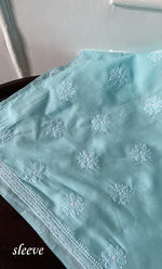 将图像加载到图库查看器中, Women's Lakhnavi Handcrafted Cotton Chikankari Unstitched Kurti Fabric - HONC0318474