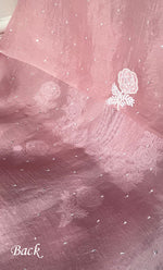 Load image into Gallery viewer, Rose Women's Lakhnavi Handcrafted Pure Organza Chikankari Unstitched Kurta And Dupatta Set- HONC0292518