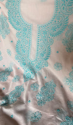 Load image into Gallery viewer, Women's Lakhnavi Handcrafted Cotton Unstitched Chikankari Kurta Dupatta Set - HONC0358179