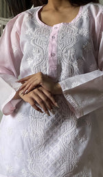 Load image into Gallery viewer, Women's Lakhnavi Handcrafted Cotton Chikankari Top - HONC0347216