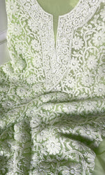 Load image into Gallery viewer, Women's Lucknowi Handcrafted Faux-Georgette Chikankari Suit Material - HONC0315343