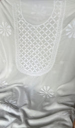 Load image into Gallery viewer, Women's Lakhnavi Handcrafted Modal Cotton Chikankari Unstitched Kurti Fabric - HONC0242111