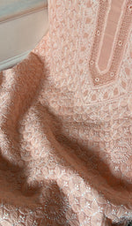 Load image into Gallery viewer, Women's Lakhnavi Handcrafted Cotton Unstitched Chikankari Suit Material - HONC0367381