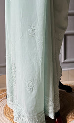 将图像加载到图库查看器中, Women's Lakhnavi Handcrafted Viscose Georgette Chikankari Saree - HONC0290054