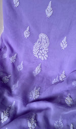 将图像加载到图库查看器中, Yumna Women's Lucknowi Handcrafted Faux-Georgette Chikankari Suit Material - HONC0263423