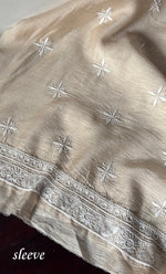 Load image into Gallery viewer, Lucknowi Handcrafted Munga Silk Chikankari Unstitched Unisex Kurta Fabric - HONC0320844