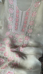 将图像加载到图库查看器中, Gulalai Women's Lakhnavi Handcrafted Mul Chanderi Unstitched Kurta And Dupatta Set - HONC0359788