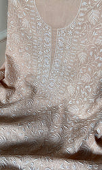 Load image into Gallery viewer, Women's Lakhnavi Handcrafted Maheshwari Mul Chanderi Kurta And Dupatta Set- HONC0296170