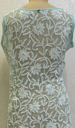 Load image into Gallery viewer, Women's Lucknowi Handcrafted Faux-Georgette Chikankari Top- HONC0140438