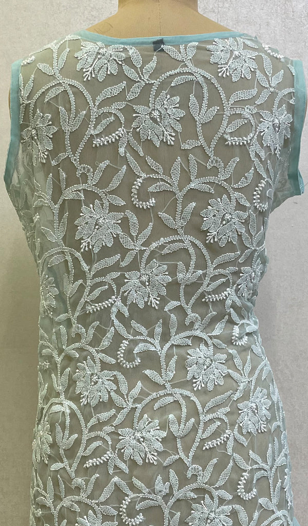Women's Lucknowi Handcrafted Faux-Georgette Chikankari Top- HONC0140438