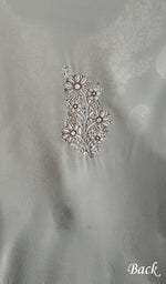 将图像加载到图库查看器中, Women's Lakhnavi Handcrafted Pure Silk Georgette Chikankari Kurta And Dupatta Set- HONC0249937