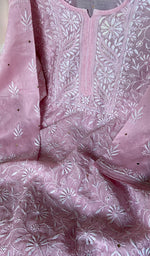 Load image into Gallery viewer, Asiyah Women's Lakhnavi Handcrafted Mul Chanderi Semi - Stitched Kurta And Dupatta Set - HONC0261775