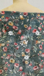 Load image into Gallery viewer, Disha Women's Lakhnavi Handcrafted Organza Chikankari Unstitched Kurta And Dupatta Set - HONC0211549