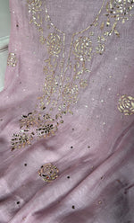 将图像加载到图库查看器中, Women's Lakhnavi Handcrafted Mul Chanderi Unstitched Chikankari Full Suit Material - HONC0326067