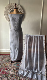 将图像加载到图库查看器中, Women's Lakhnavi Handcrafted Unstitchd Mul Chanderi Kurta And Dupatta Set - HONC0330022