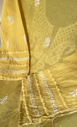 Load image into Gallery viewer, Women's Lakhnavi Handcrafted Mul Chanderi Semi - stitched Kurta And Dupatta Set- HONC0282405