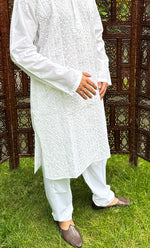 Load image into Gallery viewer, Men's Lucknowi Handcrafted Cotton Chikankari Kurta - HONC0295480