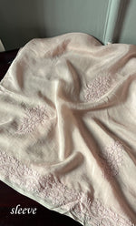 将图像加载到图库查看器中, Women's Lakhnavi Handcrafted Modal Cotton Chikankari Unstitched Kurti Fabric - HONC0287651