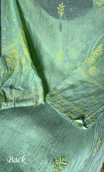 Load image into Gallery viewer, Women's Lakhnavi Handcrafted Mul Chanderi Semi - Stitched Anarkali And Dupatta Set - HONC0282400