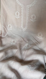 Load image into Gallery viewer, ‹› Women's Lakhnavi Handcrafted Chanderi Silk Unstitched Chikankari Full Suit - HONC0345268