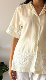 Load image into Gallery viewer, Women's Lakhnavi Handcrafted Cotton Chikankari Top - HONC0354102