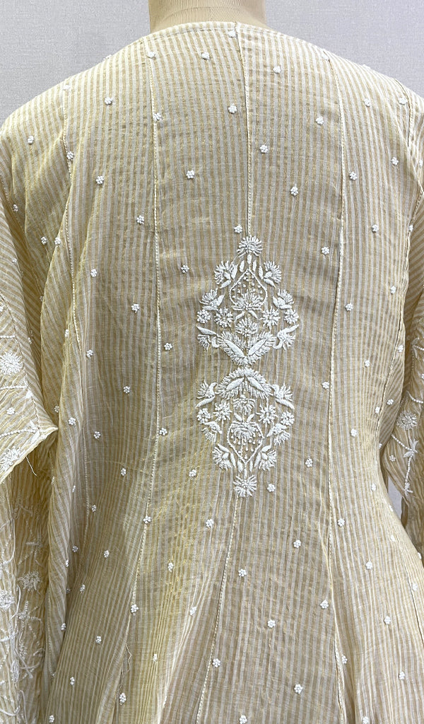 Women's Lakhnavi Handcrafted Mul Chanderi Semi - Stitched Kurta And Dupatta Set- HONC0200137
