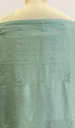 将图像加载到图库查看器中, Women's Lakhnavi Handcrafted Chanderi Silk Chikankari Full Suit Material - HONC0170806