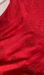 Load image into Gallery viewer, Women's Lakhnavi Handcrafted Mul Chanderi Unstitched Kurta And Dupatta Set- HONC0344194
