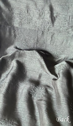 将图像加载到图库查看器中, Women's Lakhnavi Handcrafted White Raw Silk Chikankari Unstitched Kurti Fabric - HONC0151900